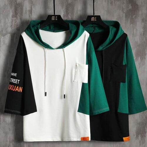 Fashion Short Sleeves Casual O NECK Casual T-shirt Patchwork Mens Cotton 2021 Summer Clothes TOP TEES Tshirt OverSize M-5XL