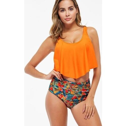 Fashionable Summer Womens Bathing Suits Sexy Backless Sleeveless Beach Printed Women Bra Set Bathing Suits Plus Size