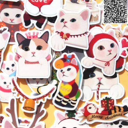 40 pcs Cute cat everyday stickers for Home decor on phone book macbook laptop sticker decal fridge skateboard doodle toy