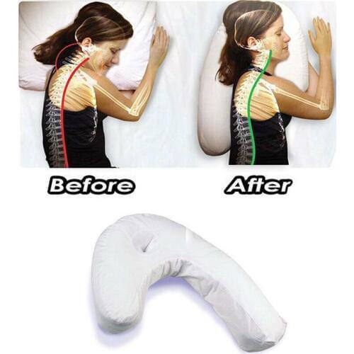 Newest trendy U-shape Side Sleeper Health Care Neck Back Pillow Holds Neck During Sleep Pain Relief Cotton Pillow Dropship