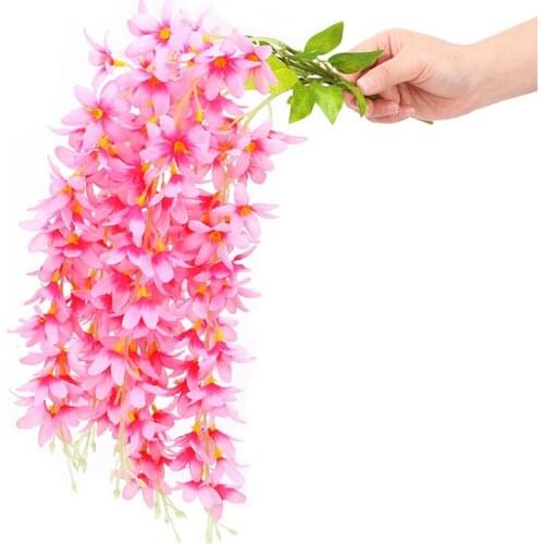 New 5 head/Bunch Artificial Clove Flower Vines Garland Fake Silk Wisteria Wedding Party Decor Hanging Rattan Home Decorations 20