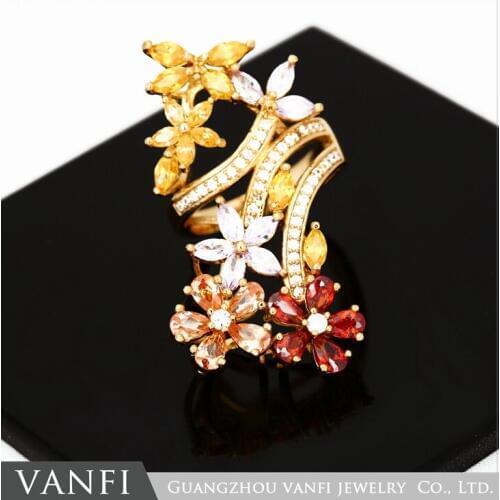 New style Statement Rings Micro Paved AAA Zircon Stone Flower Wedding Engagement Finger Rings Gifts For Women