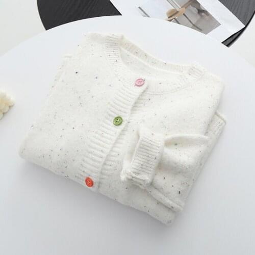 Autumn Winter Women Cardigans Warm Knitted Sweater Jacket Colored Dot Fashion Knit Cardigan Coat Lady Loose Sweaters tops