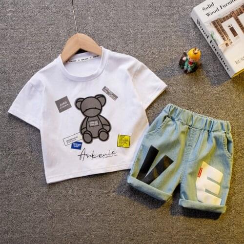 0-5 Years Summer Boy Clothing Set 2021 New Casual Fashion Active Cartoon T-shirt+ Pant Kid Children Baby Toddler Boy Clothing