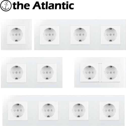 EU Plug Socket Power Socket Wall Socket White Glass Frame Double Triple Quadruple Spain Russia 86 146 172 258 344 Type