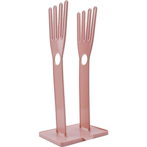 Pink & Blue Funny Gloves Dry Drain Gloves Stands Cutlery Kitchen Tools Household Gloves Drying Accessories Rack Storage Plastic