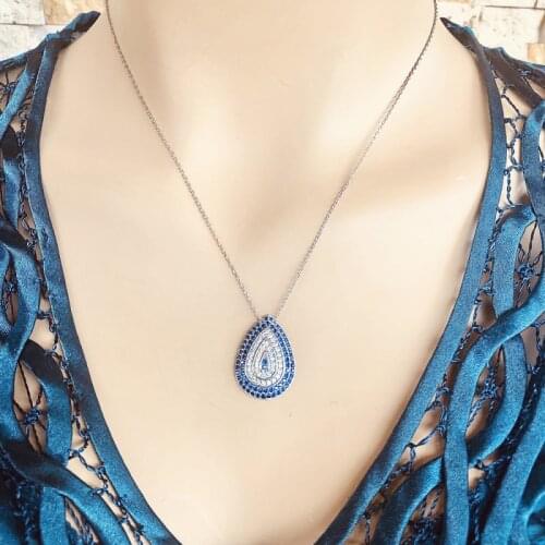 Evil Eye 925 Sterling Silver Necklace Women Girls Gift Jewelry Accessories Fashion Handmade Elegant Chain