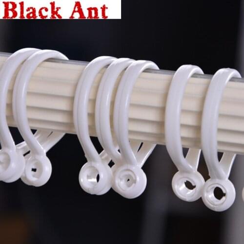 Curtain Rings White Plastic Ring Header Curtain Accessories for Hook Curtain Rod Hanging Clamp Ring X161#40