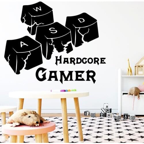 Funny Gamer Vinyl Wall Stickers Decor For Game Room Bedroom Decoration Removable Art wallstickers Decals Murals