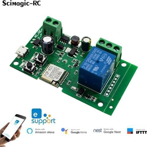 Smart Module USB 7-32V DIY 1 Channel Jog Inching Self-locking WIFI Wireless Smart Home Switch Remote Control Receiver with Alexa