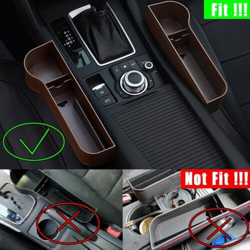 Left/Right Universal Pair Passenger Driver Side Car Seat Gap Storage Box for Pocket Organizer Phone Holders Black/Beige/Red