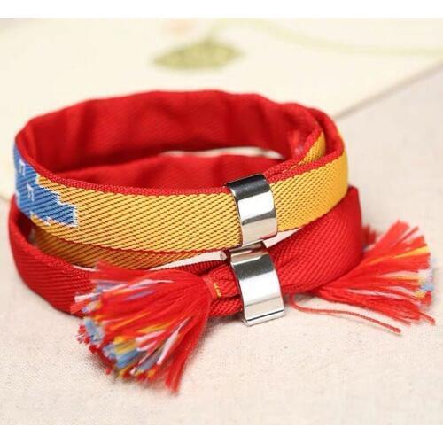 1Pc Japanese Comics Jewelry Cosplay Kumihimo Handmade Lover Friendship Your Name Bracelet Ribbon Hair Lucky Charm Jewelry