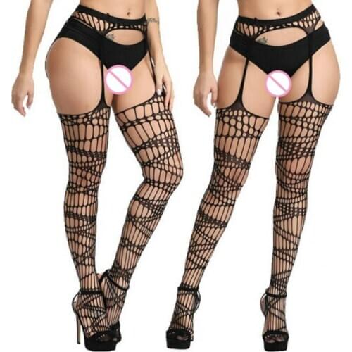 Female Porno Pantyhose Sexy Exotic Stockings Womens Thigh High Fishnet Nylon Long Stockings for Sex Open Crotch Tights Medias