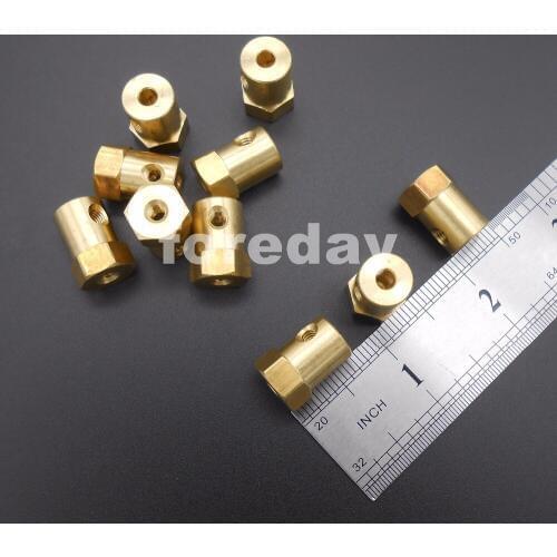 100PCS 4MM Brass Wheel Shaft Motor Hexagonal hexagon HEX length 18mm M4 Coupling Coupler 12MM + 100 Spanners wrench *FD250X100