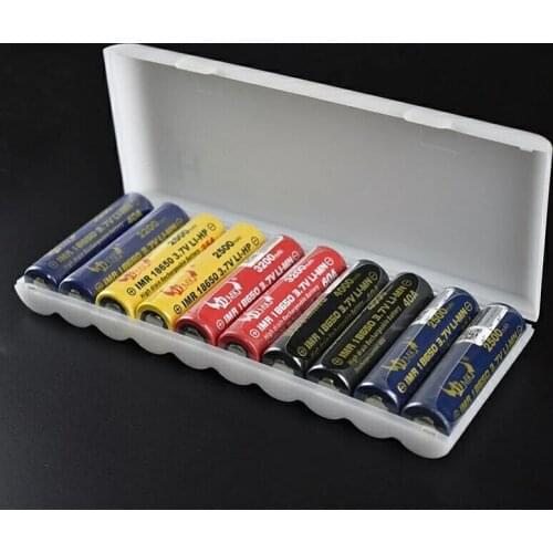 10 X 18650 Batteries Case 18650 Power Plastic Nattery Battery Storage Box Bag Holder Hard Case Cover with Holder
