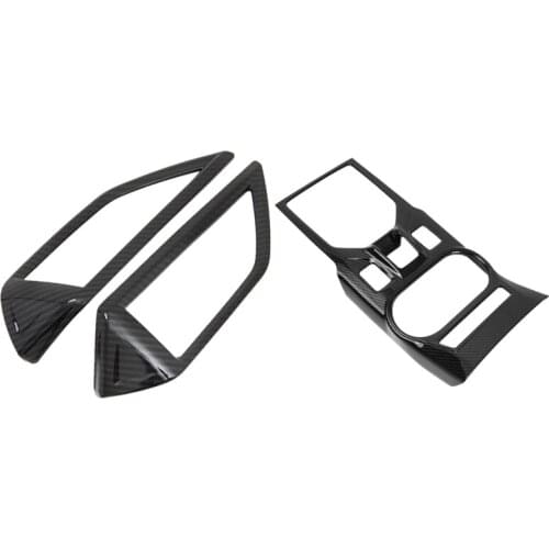 2x Car Center Air Condition Outlet Vent Trim & 1x Gearbox Shift Panel Cover Trims for Subaru XV Crosstrek 2017 - 2020