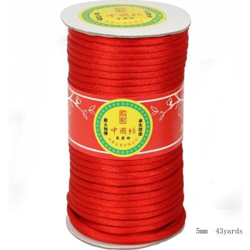 5/7mm Red Nylon Cord Silk Thread Chinese Knot Macrame Cords Bracelet Braided String DIY Tassels Beading Thread