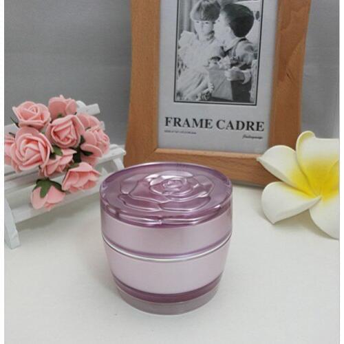 50G Pastel Violet acrylic cream bottle with flower shape lid ,cosmetic container,,cream jar,Cosmetic Jar,Cosmetic Packaging