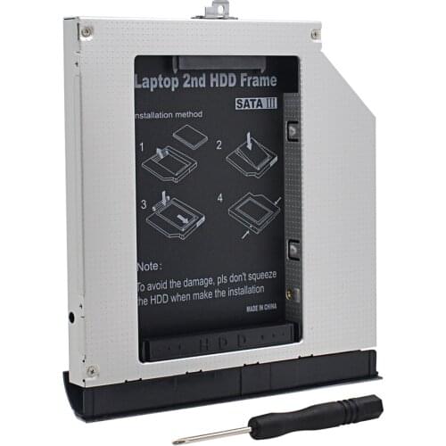 For Dell Latitude E5400 E5410 E5420 E5500 E5510 E5520 Aluminum Optibay 2nd HDD Caddy 12.7mm SATA 3.0 2.5"SSD DVD CD-ROM Adapter