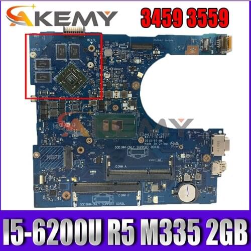 Brand New FOR Dell vostro 3459 3559 Laptop Motherboard AAL15 LA-D071P I5-6200U R5 M335 2GB CN-085Y8T 85Y8T Mainboard100%Tested