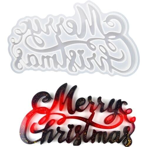 Merry Christmas Resin Molds Epoxy Casting Molds for DIY Table Decoration Home Ornament Xmas Gift Mold Art Crafts Tools