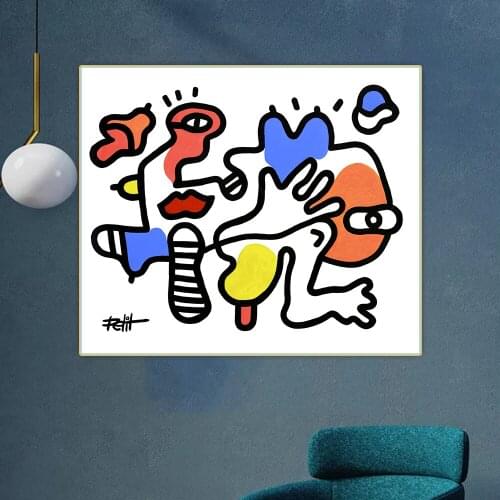 Vénus en réseau, by Jean Pierre Petit Abstract cartoon style Canvas Oil Painting Aesthetic Picture Wall Decor Home Decoration