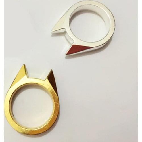 1PC Cat Ear Ring High-Quality Alloy Self-Defense Wolf Ring Broken Window Device Outdoor Self-Defense Tool Travel Outdoor Supplie