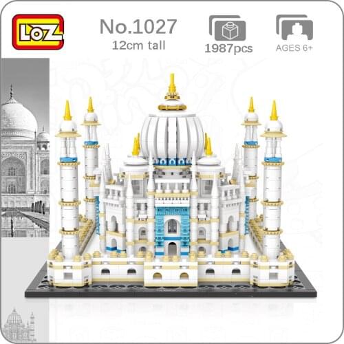LOZ 1027 World Famous Architecture India Taj Mahal Palace 3D Model DIY Mini Blocks Bricks Building Toy for Children no Box