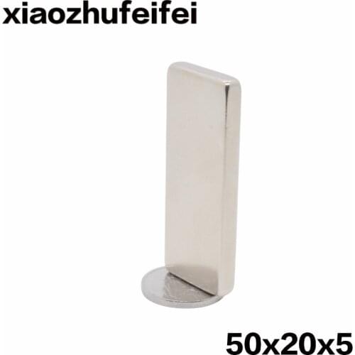 Magnetics 10pcs x Big Bulk Super Strong Block Magnet Craft Rare Earth Neodymium 50 x 20 x 5 mm N50 50*20*5mm
