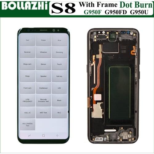 Small Dot Burn 5.8'' For Samsung S8 Display With Frame Touch Screen Digitizer Replacement For Samsung S8 LCD Display G950 G950F