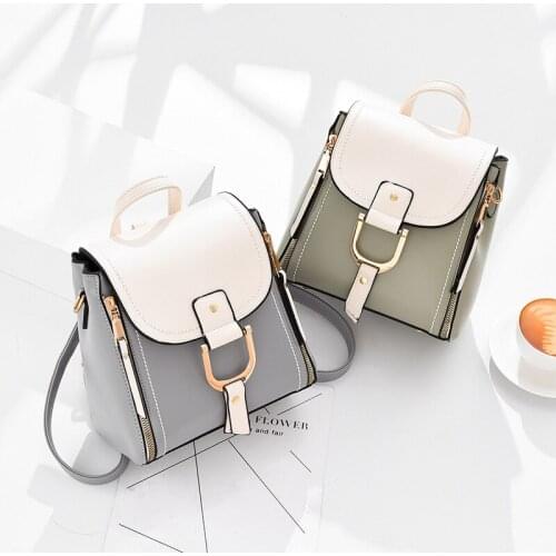 Fashion Backpacks for Women 2021 New Summer Simple High Quality Leather Shoulder Bag School Girl Multifunctional Small Backpack