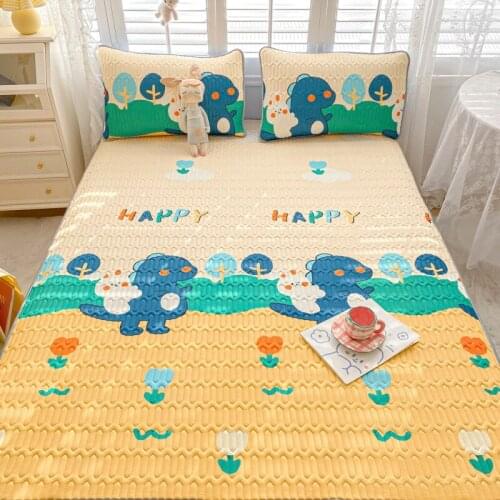 Cartoon Series Summer Bed Mat 0.4cm Thickness Latex Cool Bed Protection Pad Adults Children Bedroom Anti-slip Quilting Mat Kit
