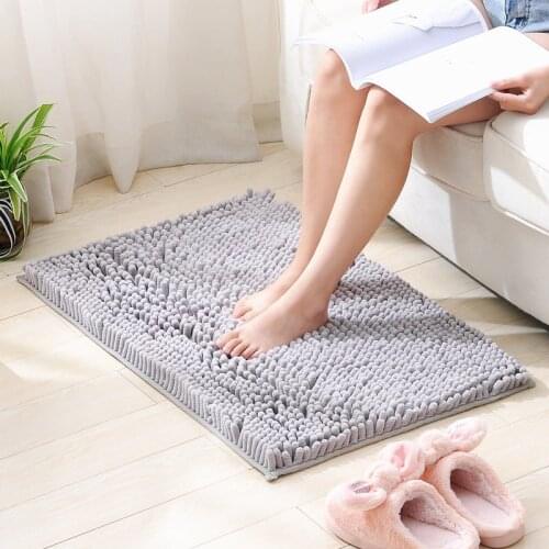 Non-slip Mircrofiber Bath Floor Mat Super Absorbent Bathroom Chenille Door Mat Carpet Toilet Rug Multicolor Memory Fluffly Pad