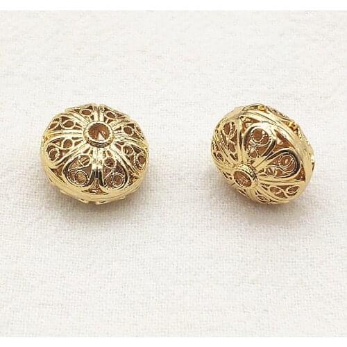 New Arrival! 14x10mm 30pcs Plating Real gold Copper Round Connectors for Handmade Necklace Earring DIY Parts Jewelry Findings