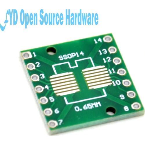 20pcs Adapter plate SOP14 SSOP14 TSSOP14 SMD turn DIP 0.65 / 1.27mm