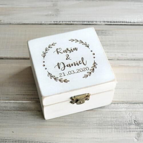 Personalized Jewelry Boxes Ring Box Wedding Ring Box Ring Bearer Pillow Box Valentines Engagement Gift