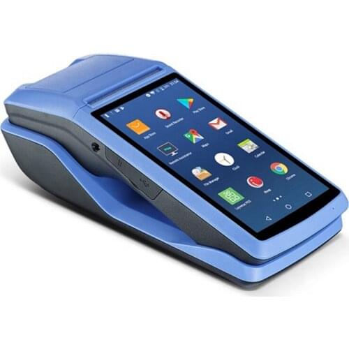 Supermarket Blue Color Data Collection Terminal 3G WIfi Build In 58MM Thermal Printer Android POS