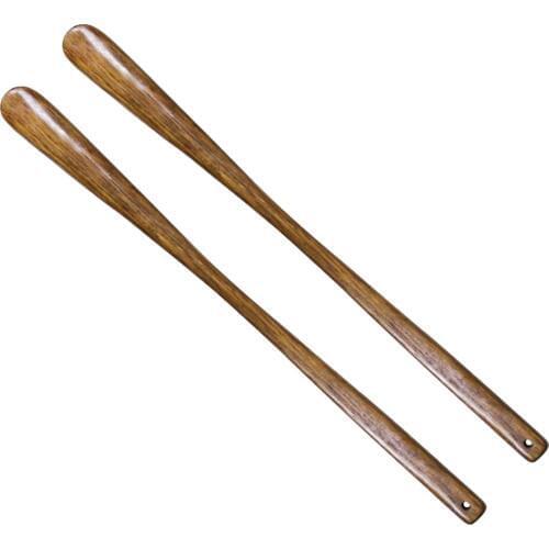 2 Pieces Professional Wooden Women Kids Seniors Shoe Horns Lifter Wood Shoehorn Mens Long Solid 21inch