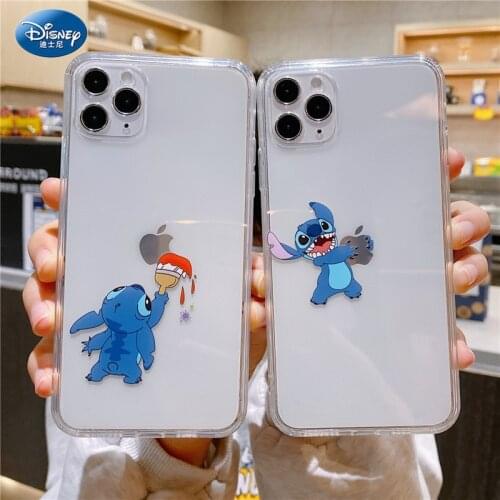 DISNEY 2021 Stitch Transparent Silicone Case for IPhone 11 Pro Xs Max iPhone 12 Official Liquid Silicon 360 Cover zz0521-10