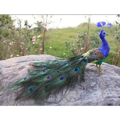 Real life toy bird about 45cm beautiful feathers peacock model handicraft home garden Decoration party props toy h0559
