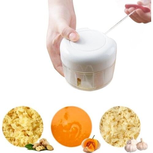 Manual Food Cutter Processor Pull String Garlic Chopper Crusher Mini Hand Garlic Press Mincer Vegetable Grinder Kitchen Tools