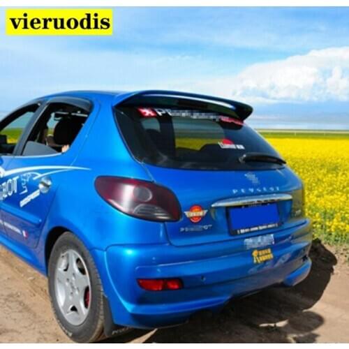 For Peugeot 206 Spoiler High Quality ABS Material Car Rear Wing Primer Color Rear Spoiler For Peugeot 206 207 Spoiler