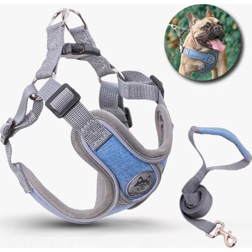 Dog Harness and Leash Set for Small Large Dogs Harness Reflective Durable Harness Leash for York French Bulldog Labrador Corgi