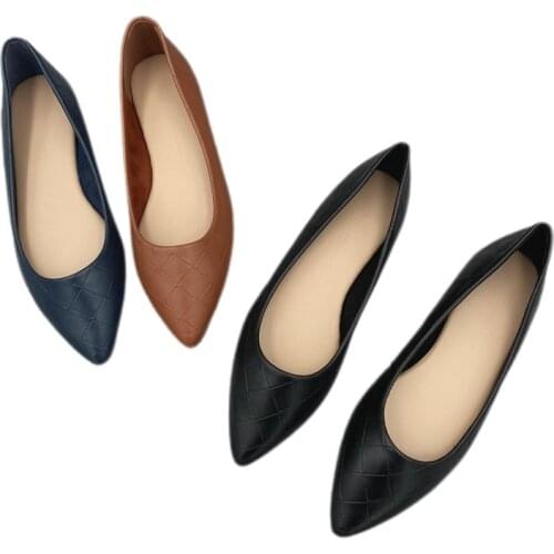 Pointy Toe Women Shoes 2021 PU Leather Women Flat Shoes Casual Loafers Slip On Womens Flats Shoes Moccasins Lady Driving Shoes