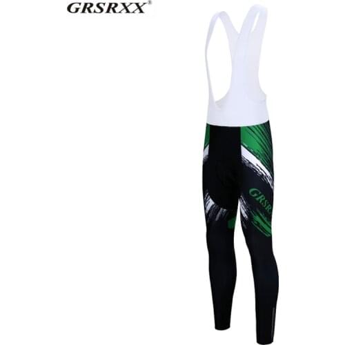 GRSRXX Cycling Bib Pants Pro Bicycle Team 5D Gel Padded Cycling Bib Trousers Long Cycling Pants Mens Comfortable Bicycle Pants