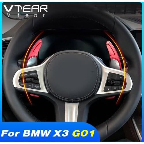 Vtear Steering Wheel Paddle Shifter Cover Interior Decoration Extended Shifter Trim Cover Accessories For BMW X3 G01 2018-2021