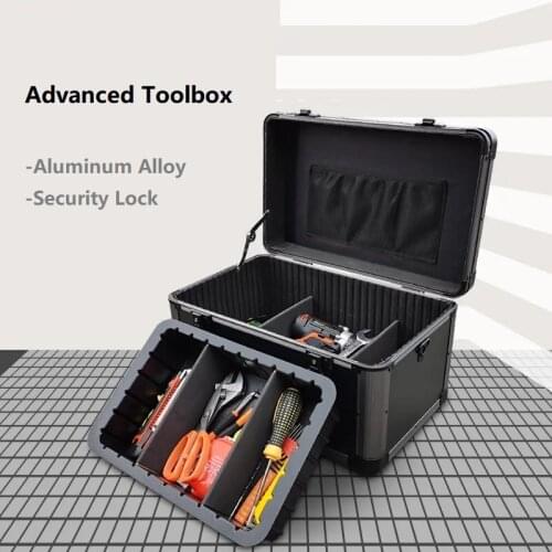 Suitcase Tool Box Portable Toolbox Aluminum Alloy Lockable Household Storage Box Large Capacity Industrial Grade Metal Box