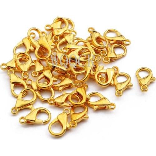 50 PCS/lot 12*6mm Alloy Golden 7-color Lobster Clasp Hooks for Necklace and Bracelet Chain DIY Fashion Jewelry Discovery