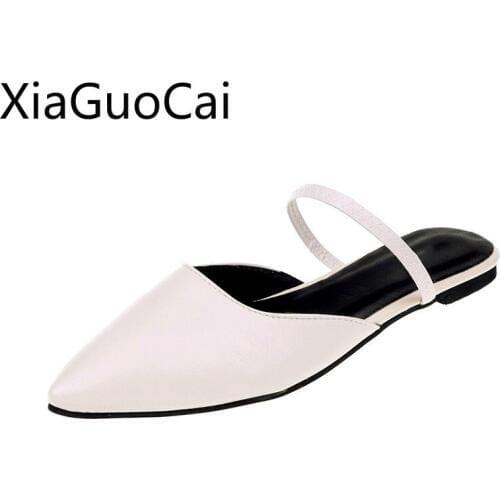 2019 Summer Newest Women Slippers Pointed Toe Flat with Female Slides Comfortable Fashion Summer Ladies Slippers