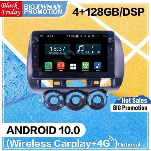 2Din 128G Carplay Android 10 Screen Player For Honda Fit 2006 2007 2008 Car GPS Navigation Radio Audio Stereo Recorder Head Unit